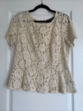 DKNY Jeans lace peplum top